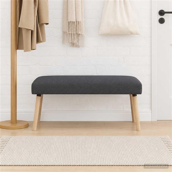 Grote foto vidaxl bank effen donkergrijs 110 x 40 x 46 cm boucl huis en inrichting overige huis en inrichting
