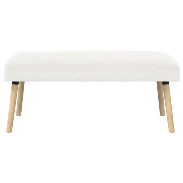Grote foto vidaxl bank effen cr mekleurig 110 x 40 x 46 cm boucl huis en inrichting overige huis en inrichting