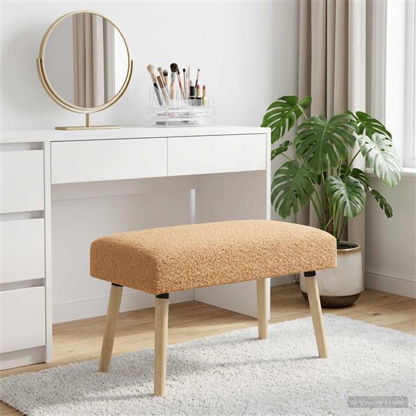 Grote foto vidaxl bank effen beige 80 x 40 x 46 cm boucl huis en inrichting overige huis en inrichting