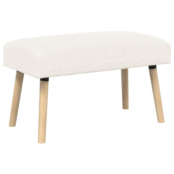 Grote foto vidaxl bank effen cr mekleurig 80 x 40 x 46 cm boucl huis en inrichting overige huis en inrichting