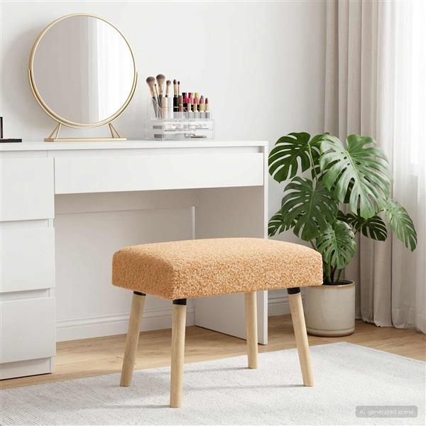 Grote foto vidaxl bank effen beige 60 x 40 x 45 cm boucl huis en inrichting overige huis en inrichting