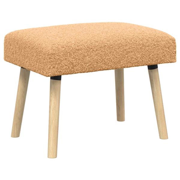 Grote foto vidaxl bank effen beige 60 x 40 x 45 cm boucl huis en inrichting overige huis en inrichting
