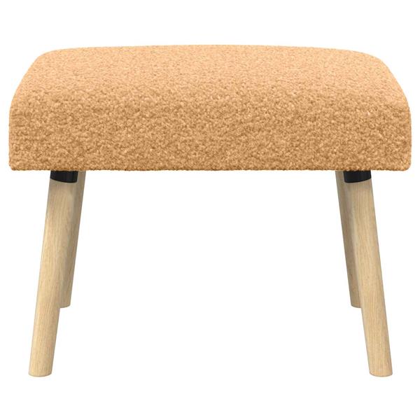 Grote foto vidaxl bank effen beige 60 x 40 x 45 cm boucl huis en inrichting overige huis en inrichting