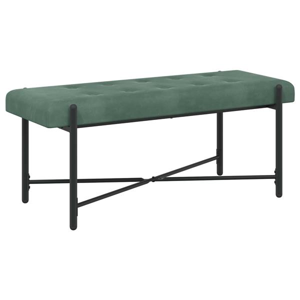 Grote foto vidaxl knop gestept bankje met kussens zeegroen 110 x 40 x 46 cm huis en inrichting overige huis en inrichting