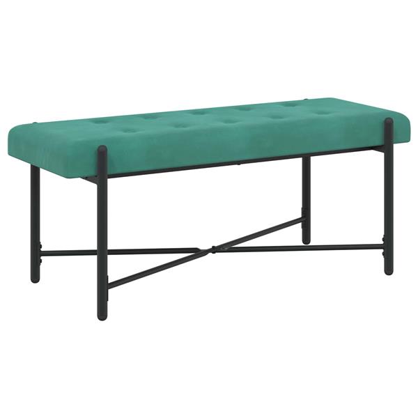 Grote foto vidaxl knop gestept bankje met kussens turquoise 110 x 40 x 46 cm huis en inrichting overige huis en inrichting