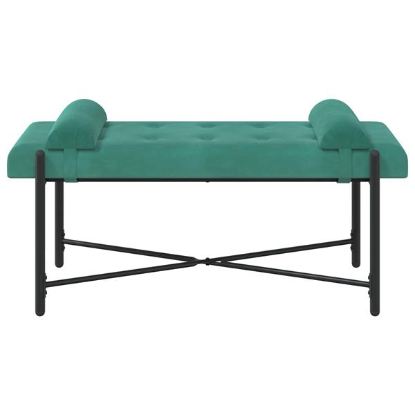 Grote foto vidaxl knop gestept bankje met kussens turquoise 110 x 40 x 46 cm huis en inrichting overige huis en inrichting