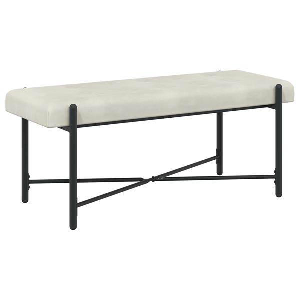 Grote foto vidaxl knop gestept bankje met kussens cr mekleurig 110 x 40 x 46 cm huis en inrichting overige huis en inrichting