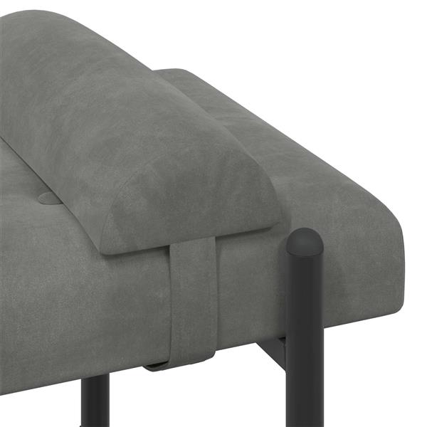 Grote foto vidaxl knop gestept bankje met kussens donkergrijs 110 x 40 x 46 cm huis en inrichting overige huis en inrichting