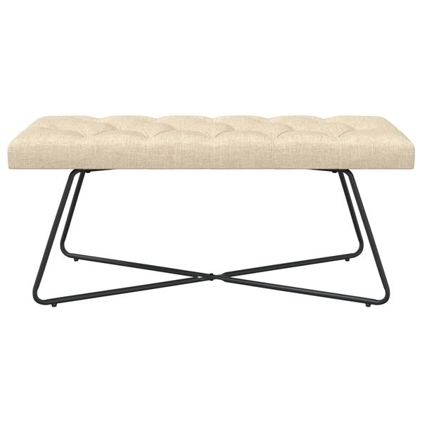 Grote foto vidaxl bank met knoopverstelling cr mekleurig 110 x 40 x 46 cm stof huis en inrichting overige huis en inrichting