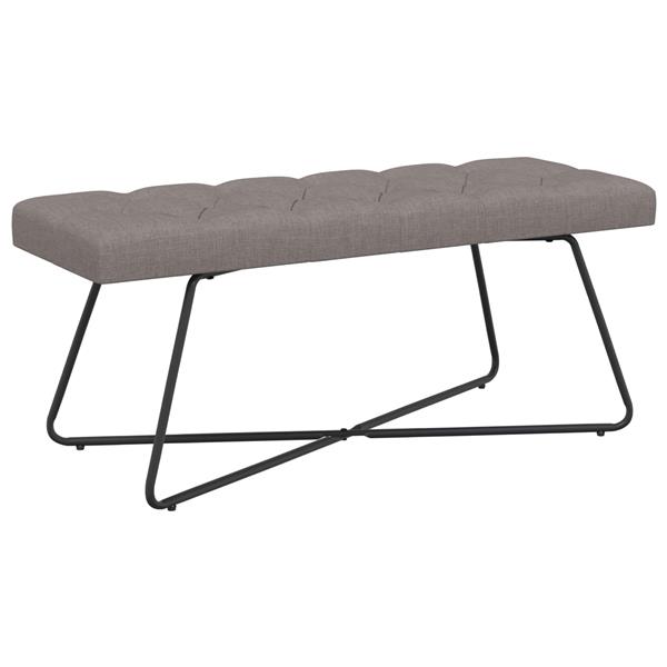 Grote foto vidaxl bank met knoopverstelling taupe 110 x 40 x 46 cm stof huis en inrichting overige huis en inrichting
