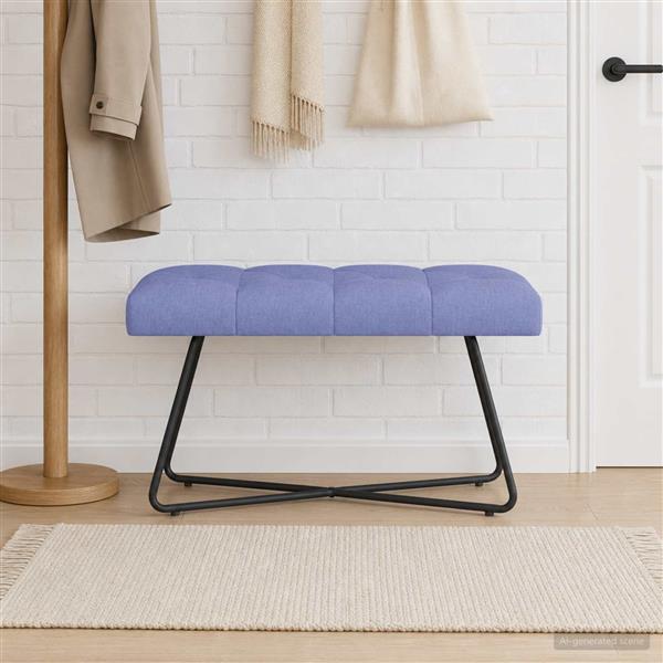 Grote foto vidaxl bank met knoopverstelling jeans blauw 80 x 40 x 46 cm stof huis en inrichting overige huis en inrichting