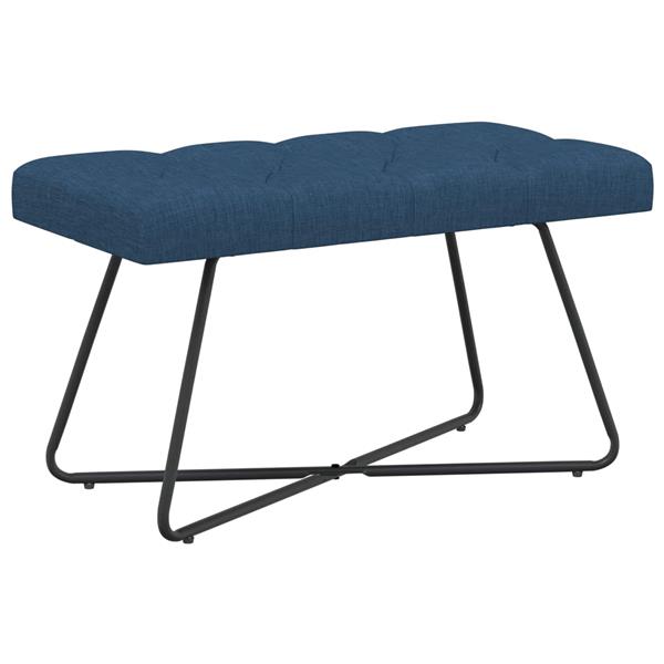 Grote foto vidaxl bank met knoopverstelling blauw 80 x 40 x 46 cm stof huis en inrichting overige huis en inrichting