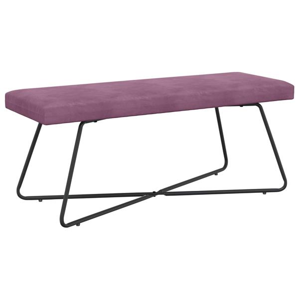 Grote foto vidaxl bank paars 110 x 40 x 45 cm fluweel huis en inrichting overige huis en inrichting