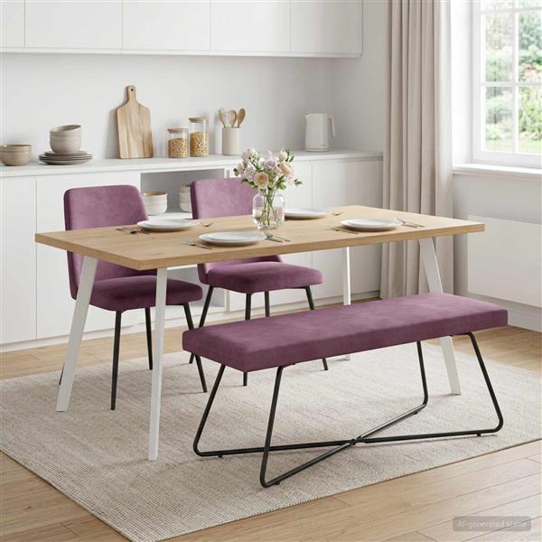 Grote foto vidaxl bank paars 110 x 40 x 45 cm fluweel huis en inrichting overige huis en inrichting