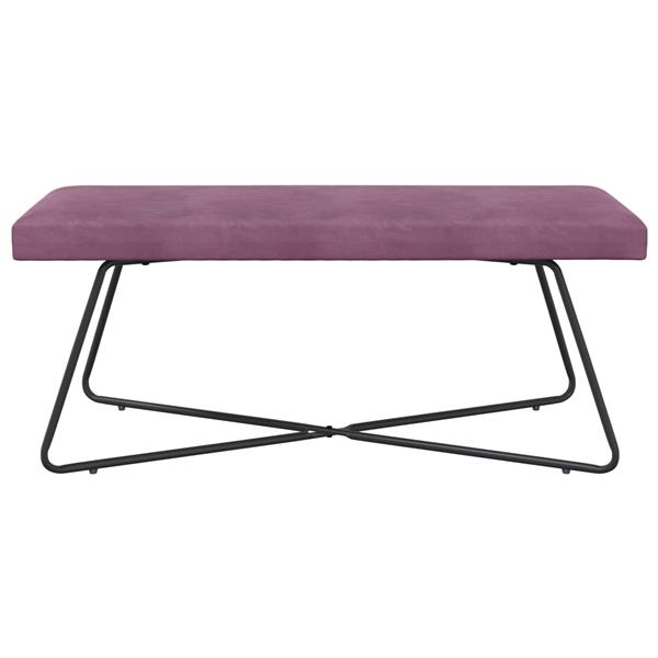 Grote foto vidaxl bank paars 110 x 40 x 45 cm fluweel huis en inrichting overige huis en inrichting