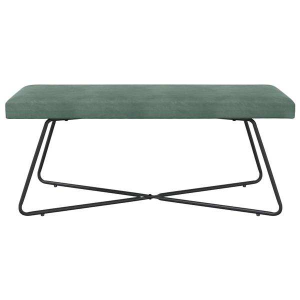 Grote foto vidaxl bank zeegroen 110 x 40 x 45 cm fluweel huis en inrichting overige huis en inrichting