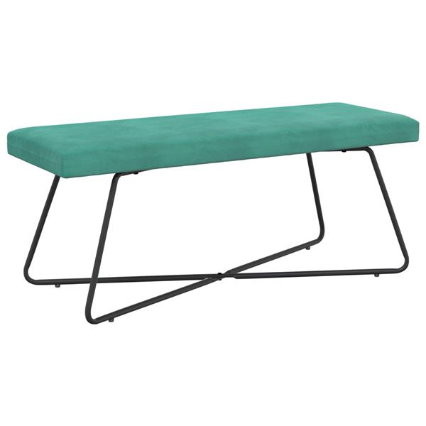 Grote foto vidaxl bank turquoise 110 x 40 x 45 cm fluweel huis en inrichting overige huis en inrichting