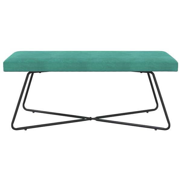 Grote foto vidaxl bank turquoise 110 x 40 x 45 cm fluweel huis en inrichting overige huis en inrichting
