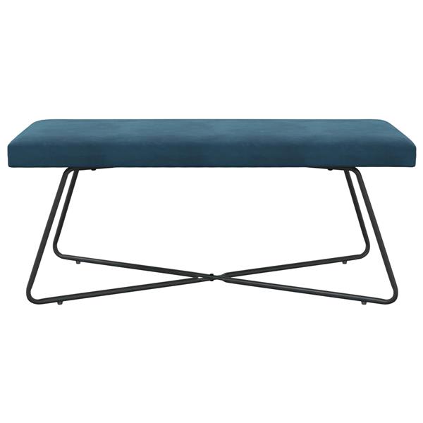 Grote foto vidaxl bank blauw 110 x 40 x 45 cm fluweel huis en inrichting overige huis en inrichting