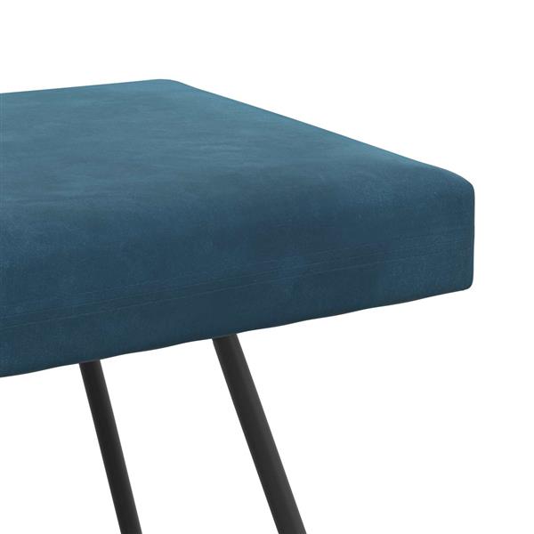 Grote foto vidaxl bank blauw 110 x 40 x 45 cm fluweel huis en inrichting overige huis en inrichting
