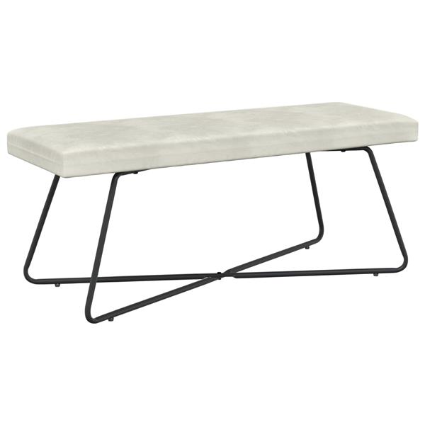 Grote foto vidaxl bank cr mekleurig 110 x 40 x 45 cm fluweel huis en inrichting overige huis en inrichting