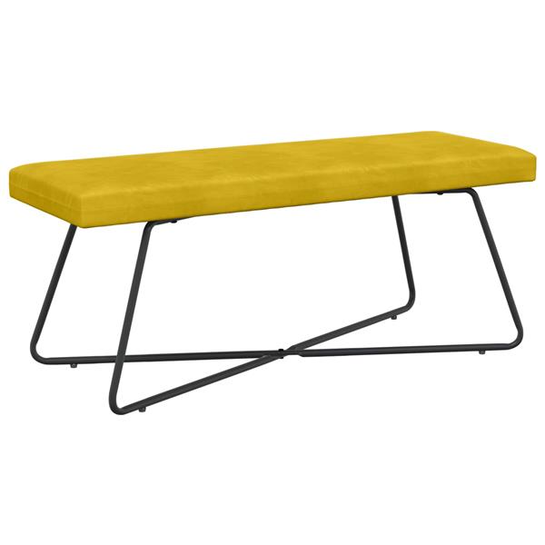Grote foto vidaxl bank geel 110 x 40 x 45 cm fluweel huis en inrichting overige huis en inrichting