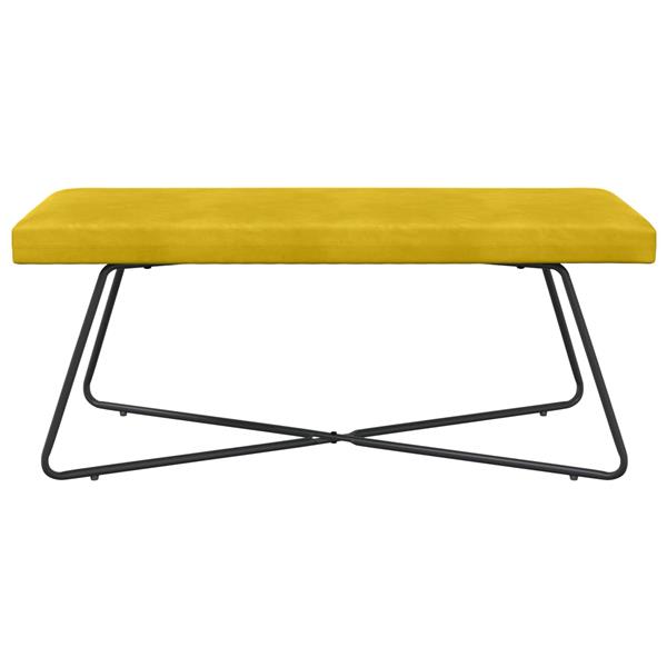 Grote foto vidaxl bank geel 110 x 40 x 45 cm fluweel huis en inrichting overige huis en inrichting