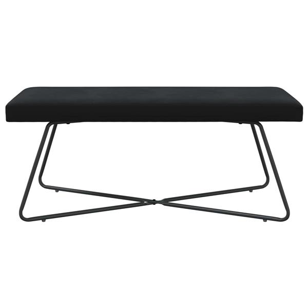 Grote foto vidaxl bank zwart 110 x 40 x 45 cm fluweel huis en inrichting overige huis en inrichting