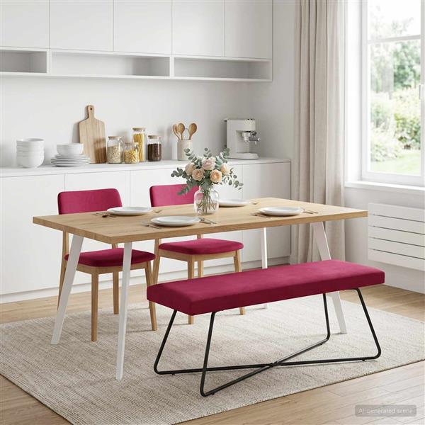 Grote foto vidaxl bank wijnrood 110 x 40 x 45 cm fluweel huis en inrichting overige huis en inrichting