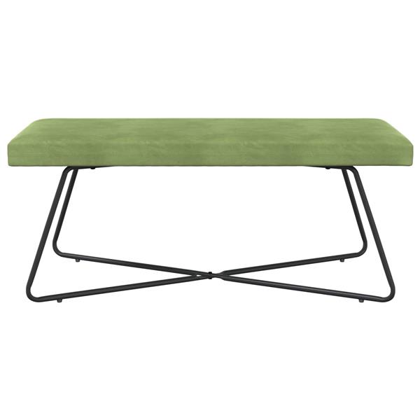 Grote foto vidaxl bank lichtgroen 110 x 40 x 45 cm fluweel huis en inrichting overige huis en inrichting