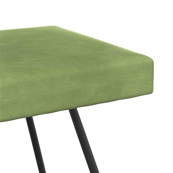 Grote foto vidaxl bank lichtgroen 110 x 40 x 45 cm fluweel huis en inrichting overige huis en inrichting