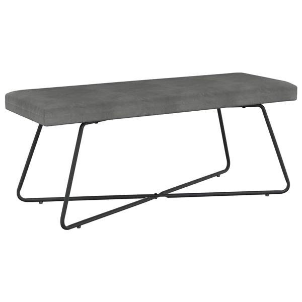 Grote foto vidaxl bank donkergrijs 110 x 40 x 45 cm fluweel huis en inrichting overige huis en inrichting