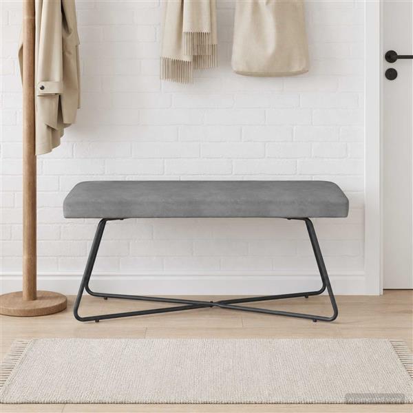 Grote foto vidaxl bank donkergrijs 110 x 40 x 45 cm fluweel huis en inrichting overige huis en inrichting
