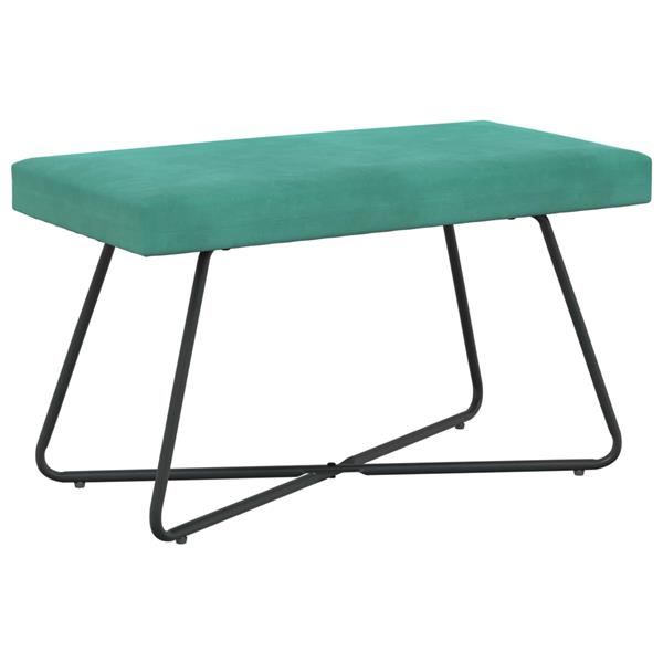 Grote foto vidaxl bank turquoise 80 x 40 x 45 cm fluweel huis en inrichting overige huis en inrichting