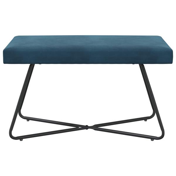Grote foto vidaxl bank blauw 80 x 40 x 45 cm fluweel huis en inrichting overige huis en inrichting