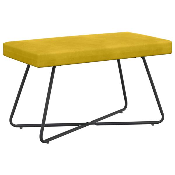 Grote foto vidaxl bank geel 80 x 40 x 45 cm fluweel huis en inrichting overige huis en inrichting