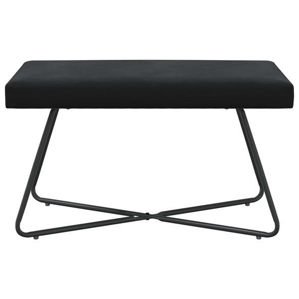 Grote foto vidaxl bank zwart 80 x 40 x 45 cm fluweel huis en inrichting overige huis en inrichting