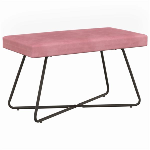 Grote foto vidaxl bank roze 80 x 40 x 45 cm fluweel huis en inrichting overige huis en inrichting