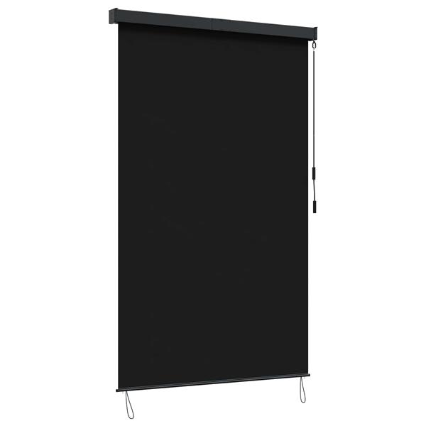 Grote foto vidaxl rolgordijn zwart 160 x 250 cm stof en aluminium huis en inrichting gordijnen en lamellen