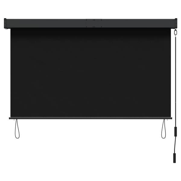 Grote foto vidaxl rolgordijn zwart 160 x 250 cm stof en aluminium huis en inrichting gordijnen en lamellen