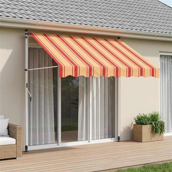 Grote foto vidaxl handmatig uitschuifbare luifel multikleur 300 x 115 x 300 cm tuin en terras overige tuin en terras