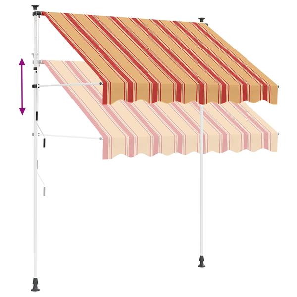 Grote foto vidaxl handmatig uitschuifbare luifel multikleur 300 x 115 x 300 cm tuin en terras overige tuin en terras