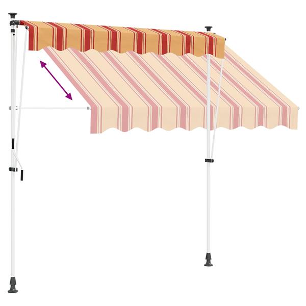 Grote foto vidaxl handmatig uitschuifbare luifel multikleur 300 x 115 x 300 cm tuin en terras overige tuin en terras