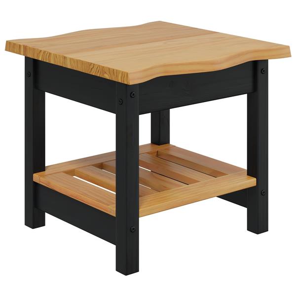 Grote foto vidaxl bijzettafel ekai zwart 50 x 50 x 45 5 cm massief grenenhout huis en inrichting eettafels