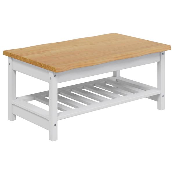 Grote foto vidaxl salontafel ekai wit 100 x 60 x 45 5 cm massief grenenhout huis en inrichting eettafels