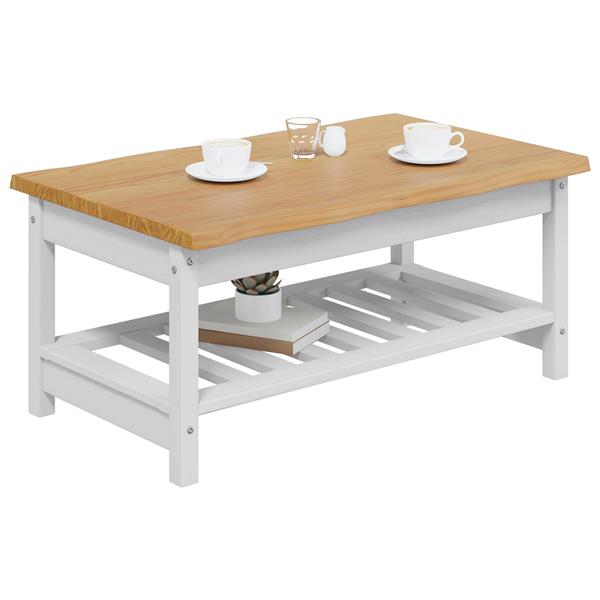 Grote foto vidaxl salontafel ekai wit 100 x 60 x 45 5 cm massief grenenhout huis en inrichting eettafels