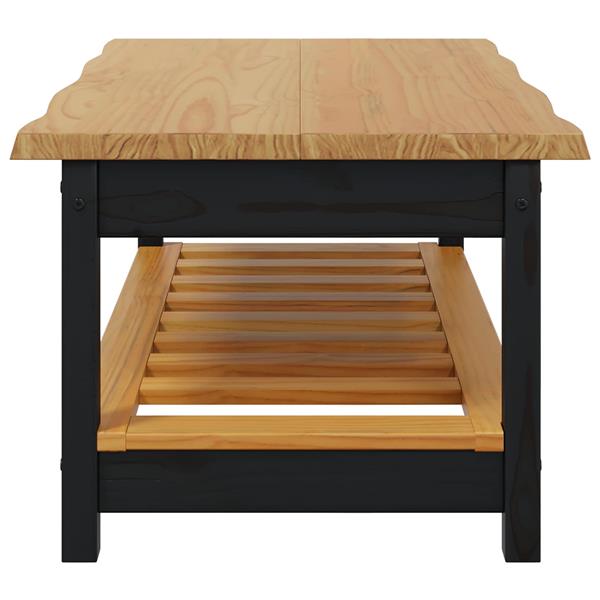 Grote foto vidaxl salontafel ekai zwart 100 x 60 x 45 5 cm massief grenenhout huis en inrichting eettafels