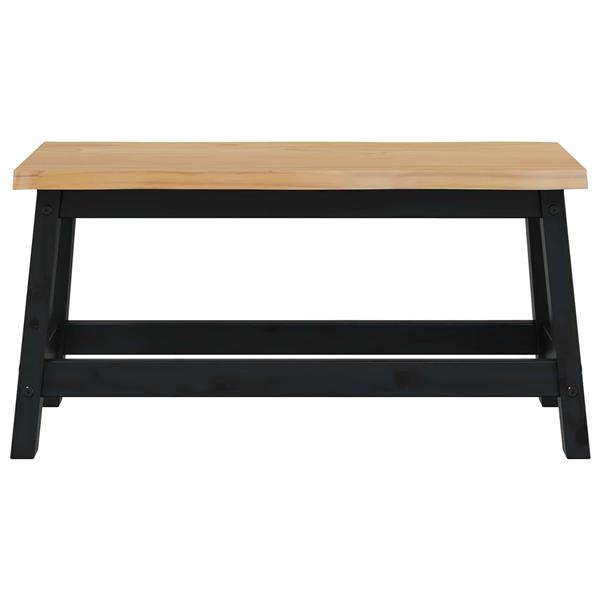 Grote foto vidaxl eetbank ekai zwart 91 5 x 29 x 45 5 cm massief grenenhout huis en inrichting stoelen