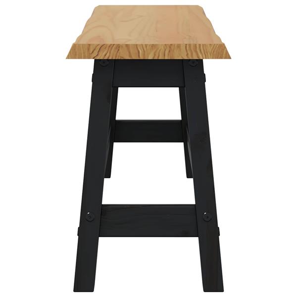 Grote foto vidaxl eetbank ekai zwart 91 5 x 29 x 45 5 cm massief grenenhout huis en inrichting stoelen