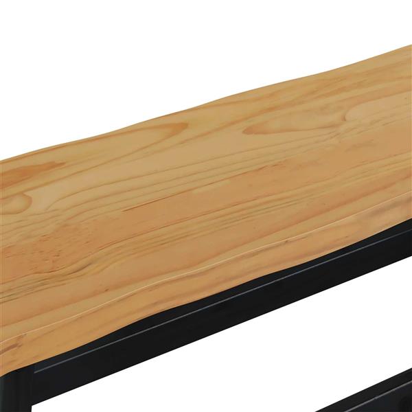 Grote foto vidaxl eetbank ekai zwart 91 5 x 29 x 45 5 cm massief grenenhout huis en inrichting stoelen
